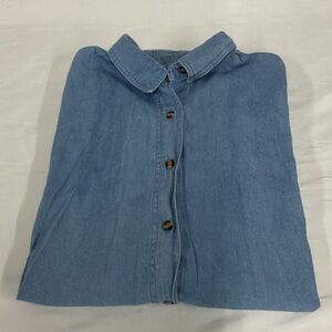 EUC Mens long sleeve button down Illusion denim shirt
